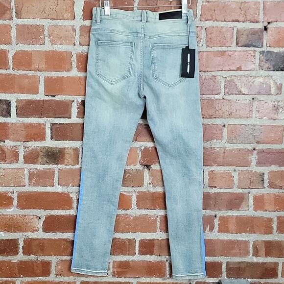 Homme + Femme Men's Trademark Slim Fit Light Blue Denim Jeans 28 - Picture 7 of 13